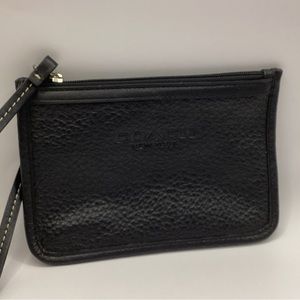 Coach black leather wristlet